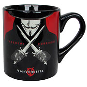 V for Vendetta Freedom Forever Black Mug